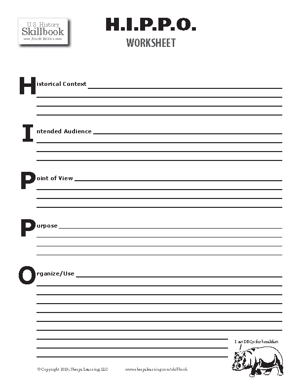 H.I.P.P.O. Worksheet for Document Analysis